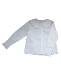Ruffled wide-collar shirt