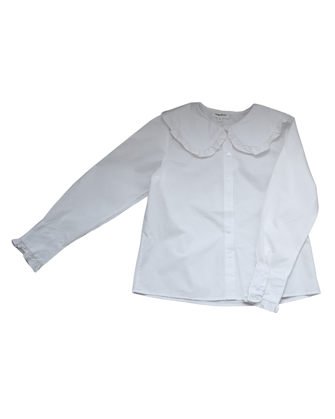 Ruffled wide-collar shirt
